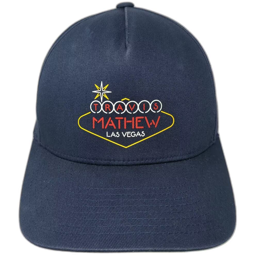 Travis Mathew Snapback Hat Blue One Size Vegas Sign Embroidered Adjustable